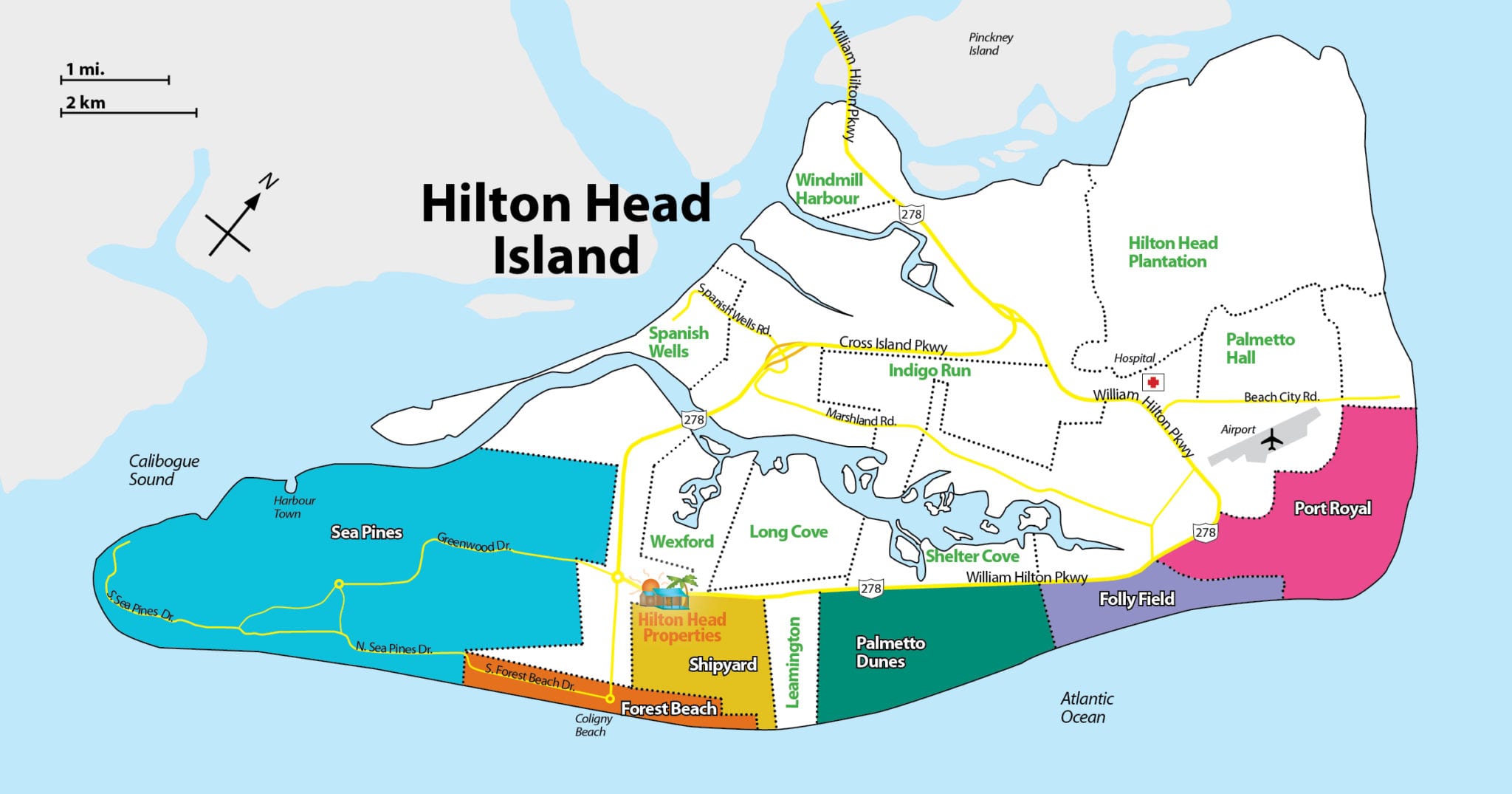 Map hhi hilton head island area properties